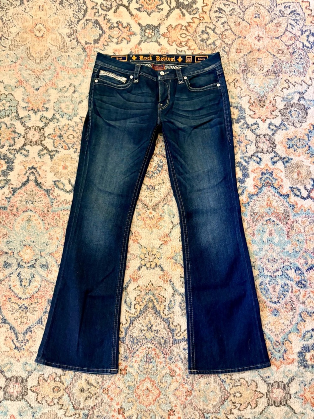 Rock Revival Klarry Boot Stretch Jeans Size 33 LIKE NEW - Picture 4 of 6